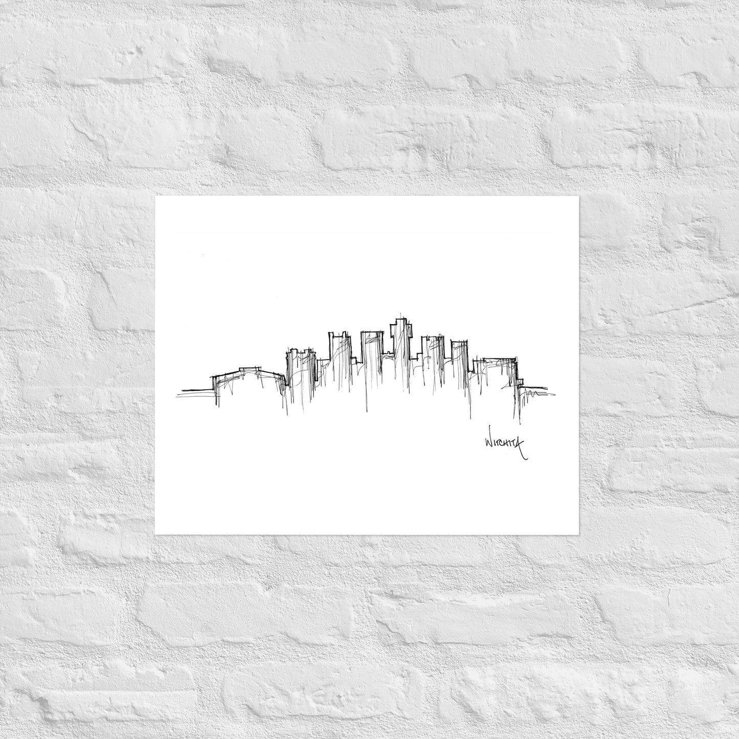 Wichita Skyline Art Print, Wichita Print, Wichita Poster, Wall Art, Original Art, Minimalist Art, Travel Gift, Home Decor, Office Decor
