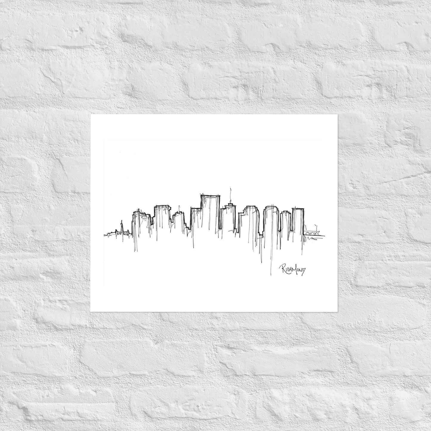 Richmond Skyline Art Print, Richmond Print, Richmond Poster, Wall Art, Original Art, Minimalist Art, Travel Gift, Home Decor, Office