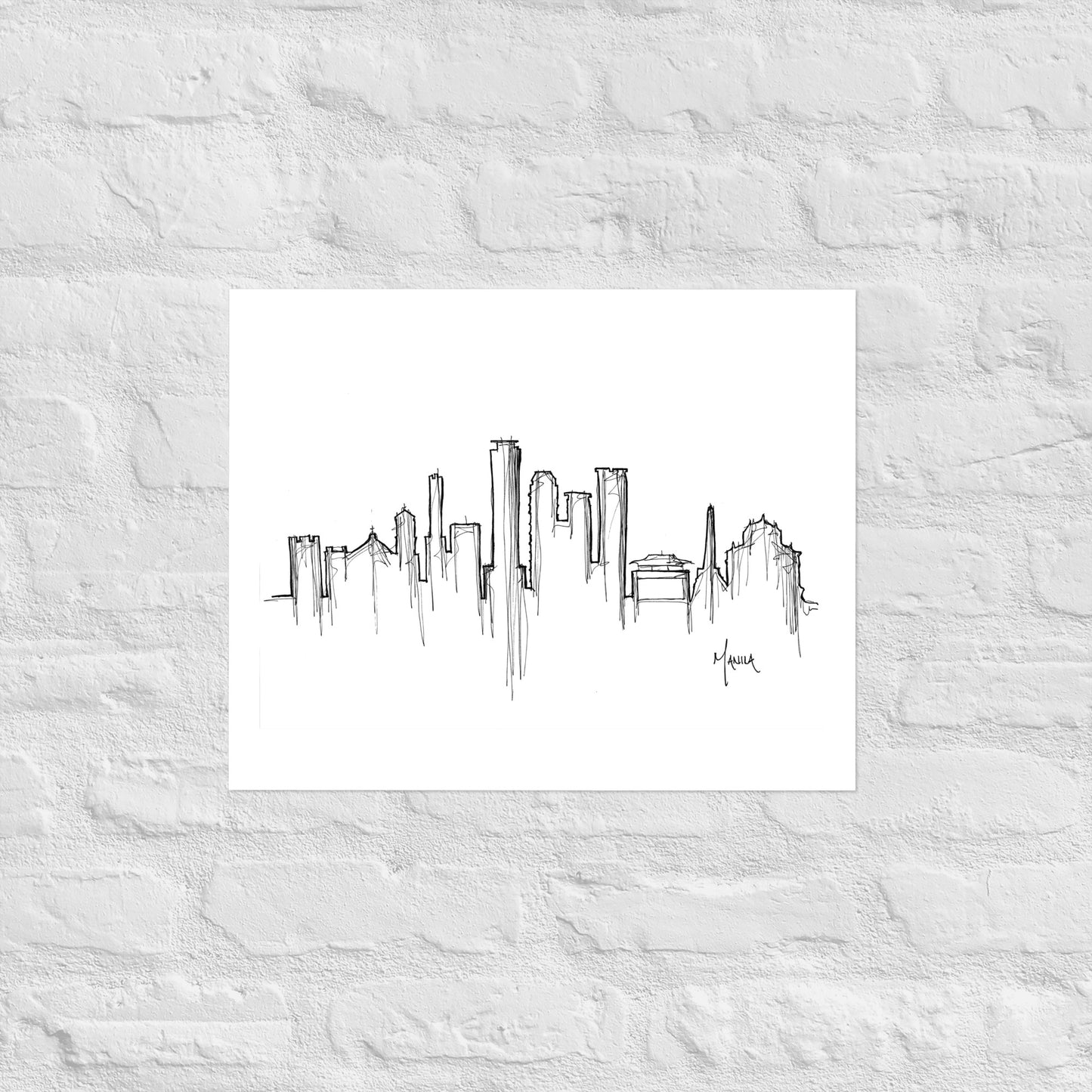 Manila Philippines Skyline Art Print, Manila Print, Manila Poster, Wall Art, Original Art Minimalist Art Travel Gift Home Decor Office Decor