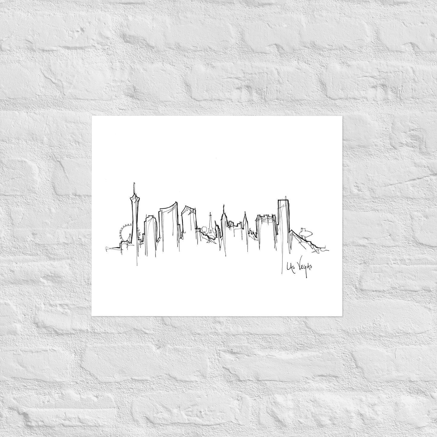 Las Vegas Skyline Art Print, Las Vegas Print, Las Vegas Poster, Wall Art, Original Art Minimalist Art Travel Gift Home Decor Office