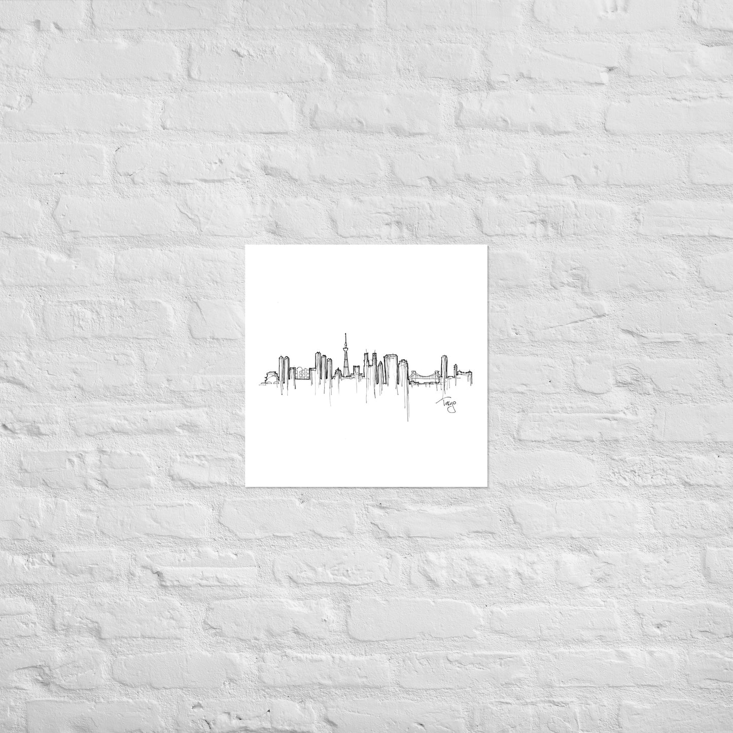 Tokyo Skyline Art Print, Tokyo Print, Tokyo Poster, Wall Art, Original Art, Minimalist Art, Travel Gift, Home Decor, Office Decor