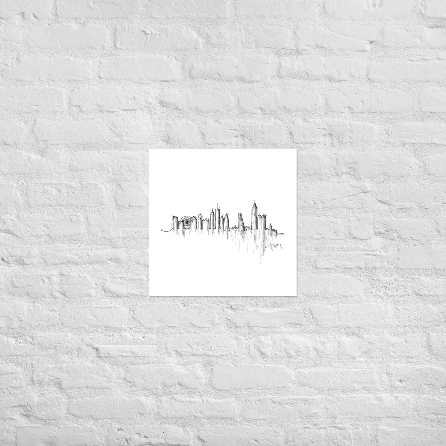 Atlanta Skyline Art Print, Atlanta Print, Atlanta Poster, Wall Art, Original Art Minimalist