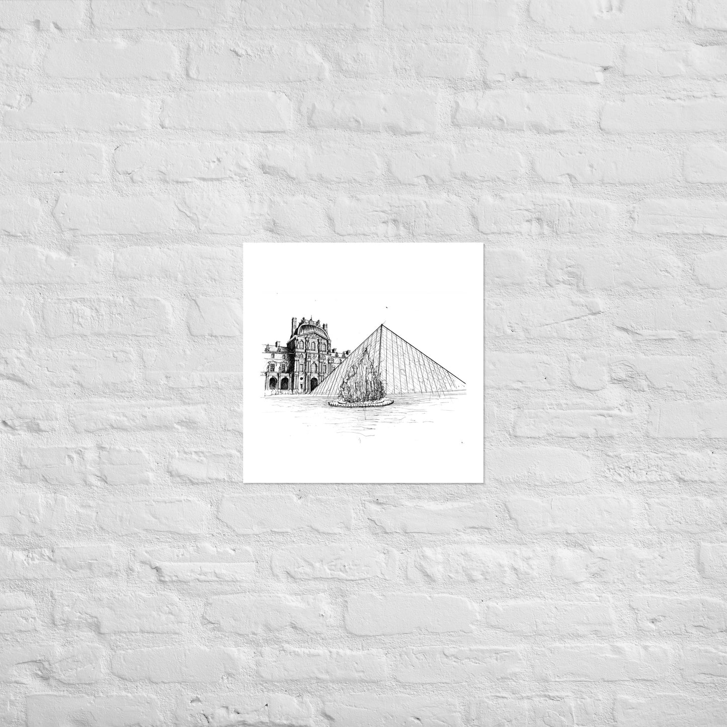 Louvre Paris Art Print, Wall Art, The Louvre Museum, Architecture Art, Black and White, Original Art, Office Decor, Travel Gift, Home Decor