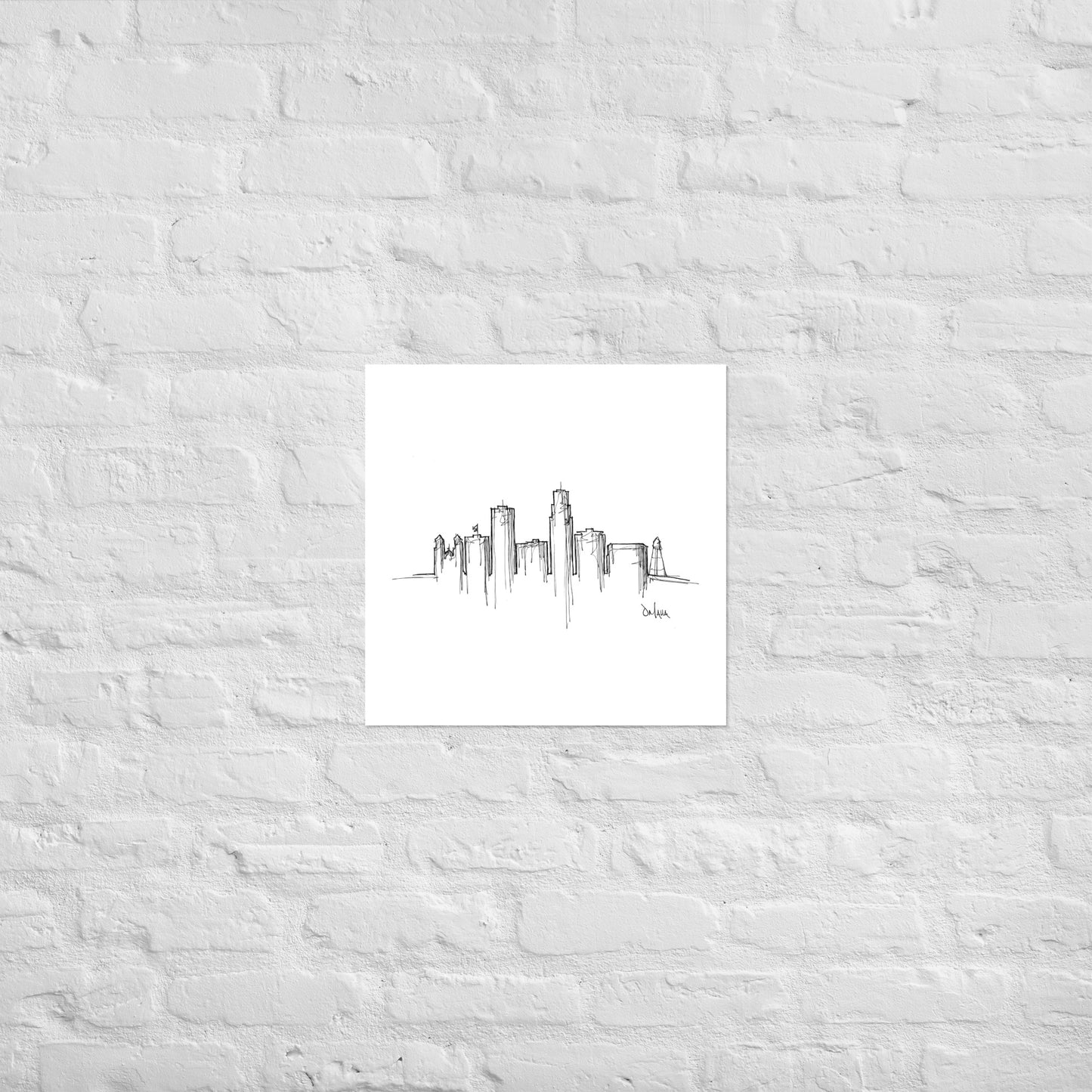 Omaha Skyline Art Print, Omaha Print, Omaha Poster, Wall Art, Original Art, Minimalist Art, Travel Gift, Home Decor, Office Decor