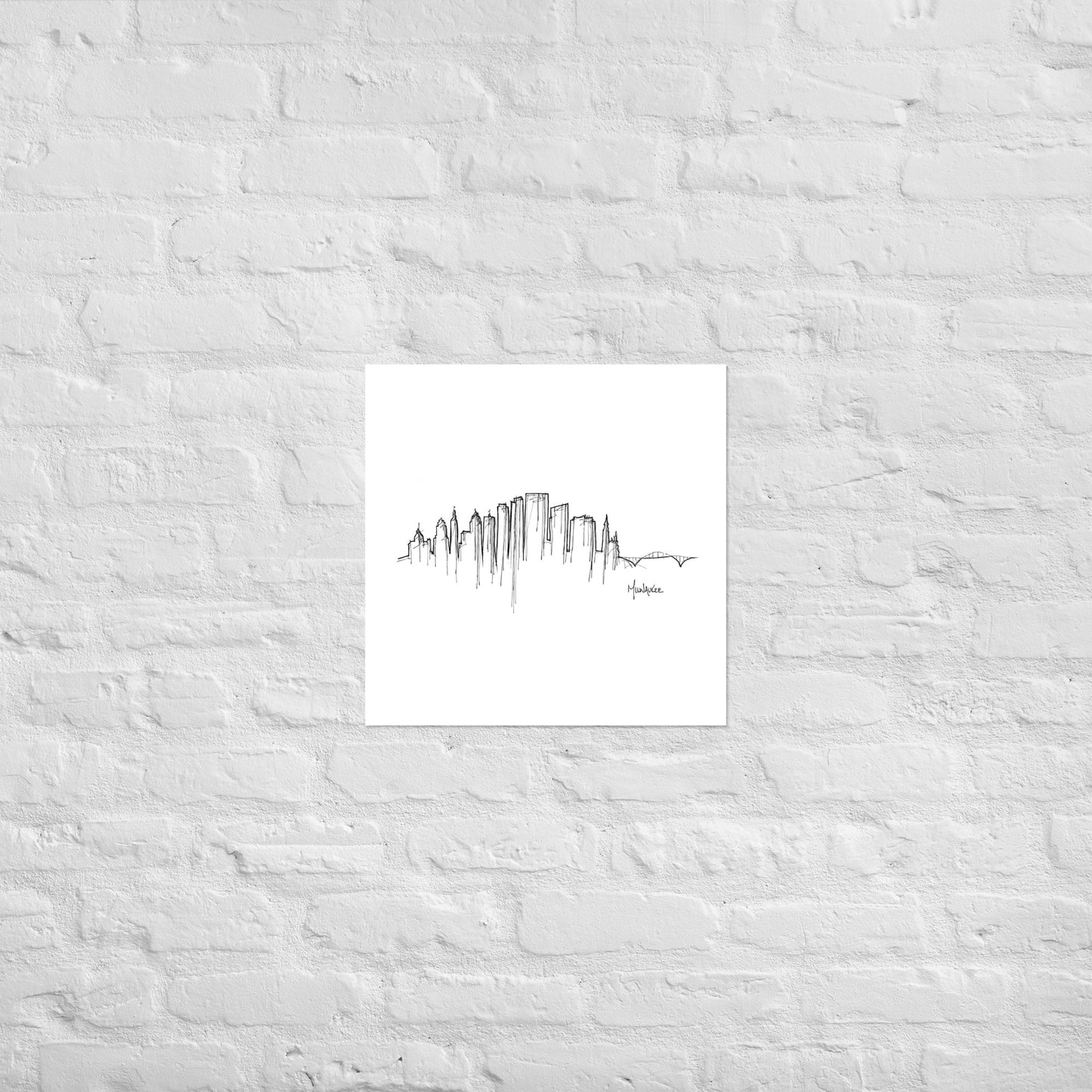 Milwaukee Skyline Art Print, Milwaukee Print, Milwaukee Poster, Wall Art, Original Art Minimalist Art Travel Gift Home Decor Office