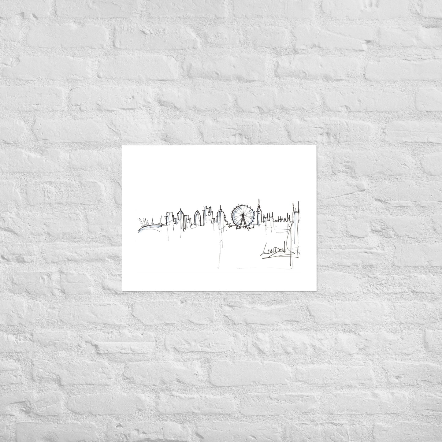 London Skyline Canvas Art Print, London Print, London Poster, Wall Art, Original Art, Minimalist, Office Decor, Travel Gift, Home Decor