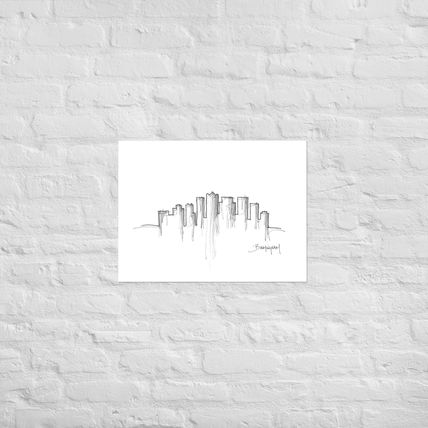 Birmingham Skyline Art Print, Birmingham Print, Birmingham Poster, Wall Art, Original Art Minimalist Art Travel Gift Home Decor Office Decor