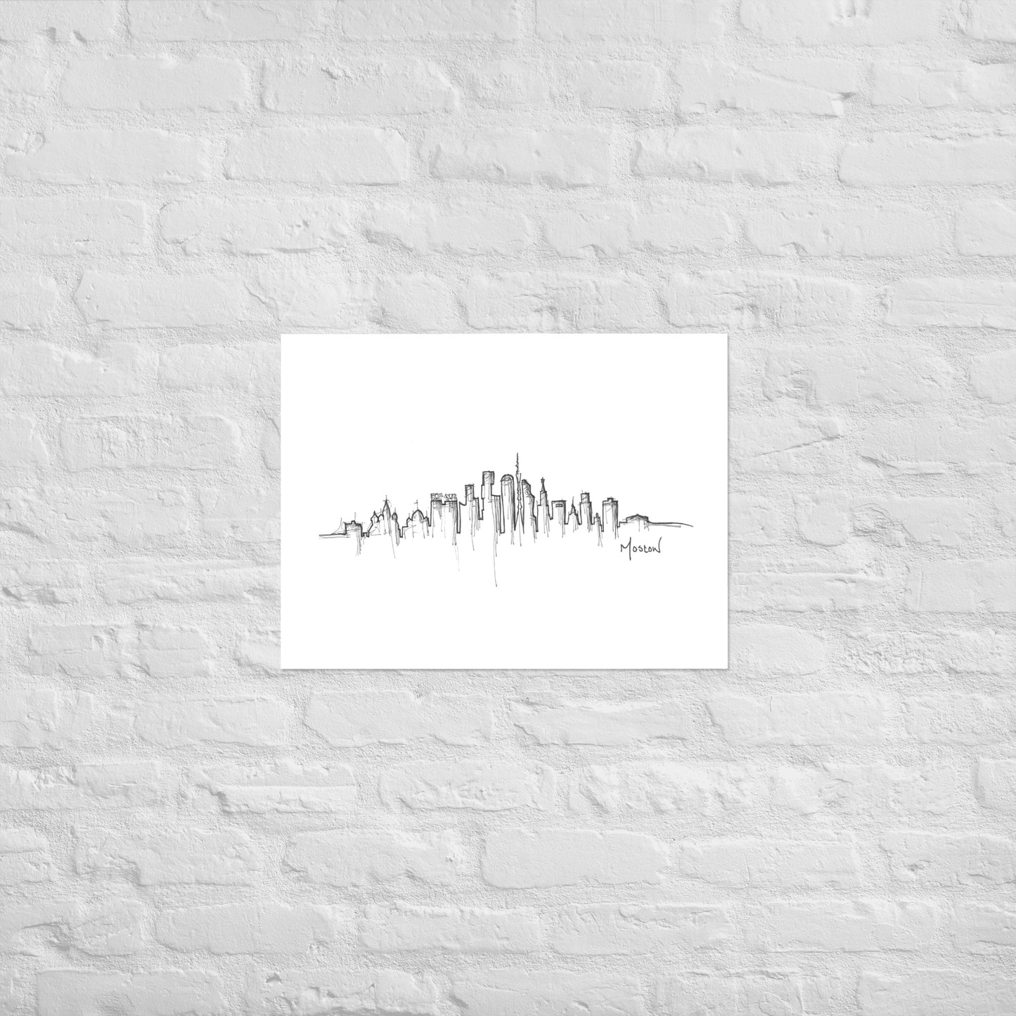 Moscow Skyline Art Print, Moscow Print, Moscow Poster, Wall Art, Original Art, Minimalist Art, Travel Gift, Home Decor, Office Decor