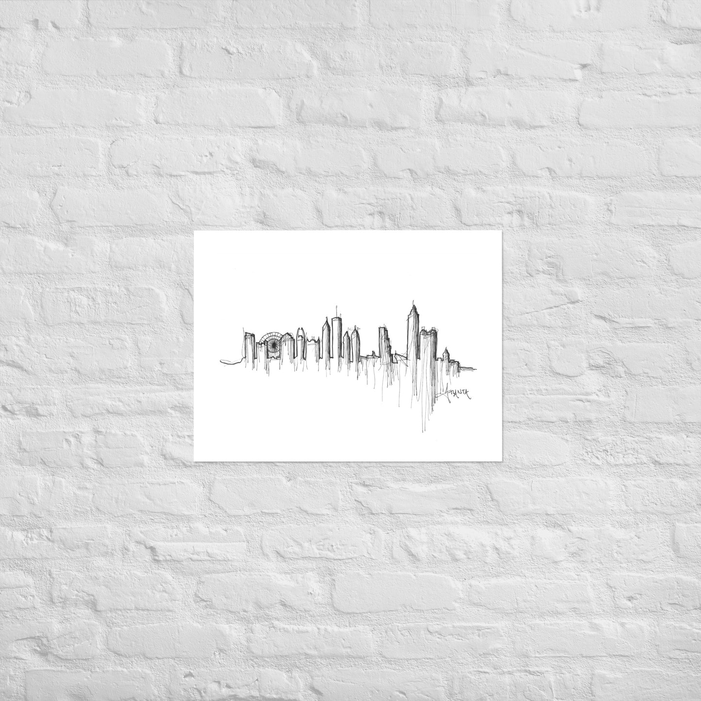 Atlanta Skyline Art Print, Atlanta Print, Atlanta Poster, Wall Art, Original Art Minimalist