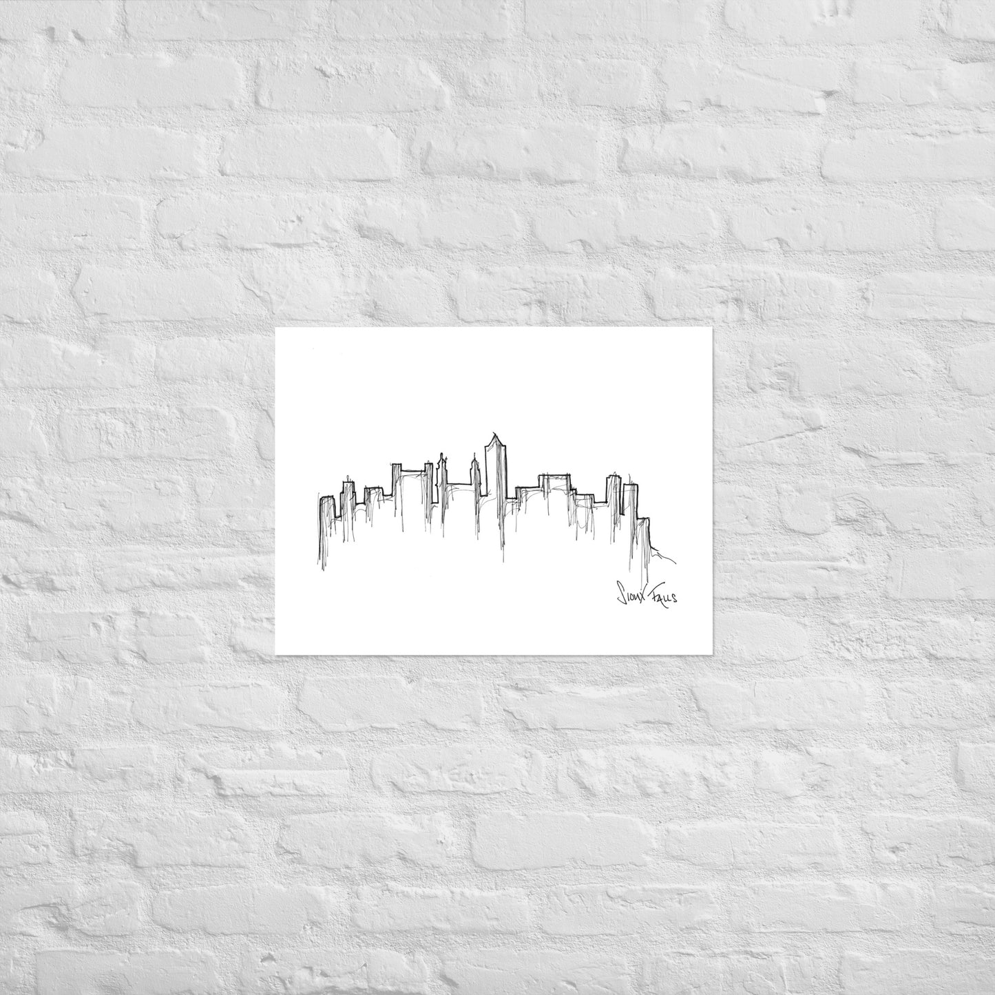 Sioux Falls Skyline Art Print, Sioux Falls Print, Sioux Falls Poster, Wall Art, Original Art, Minimalist Art Travel Gift Home Decor Office