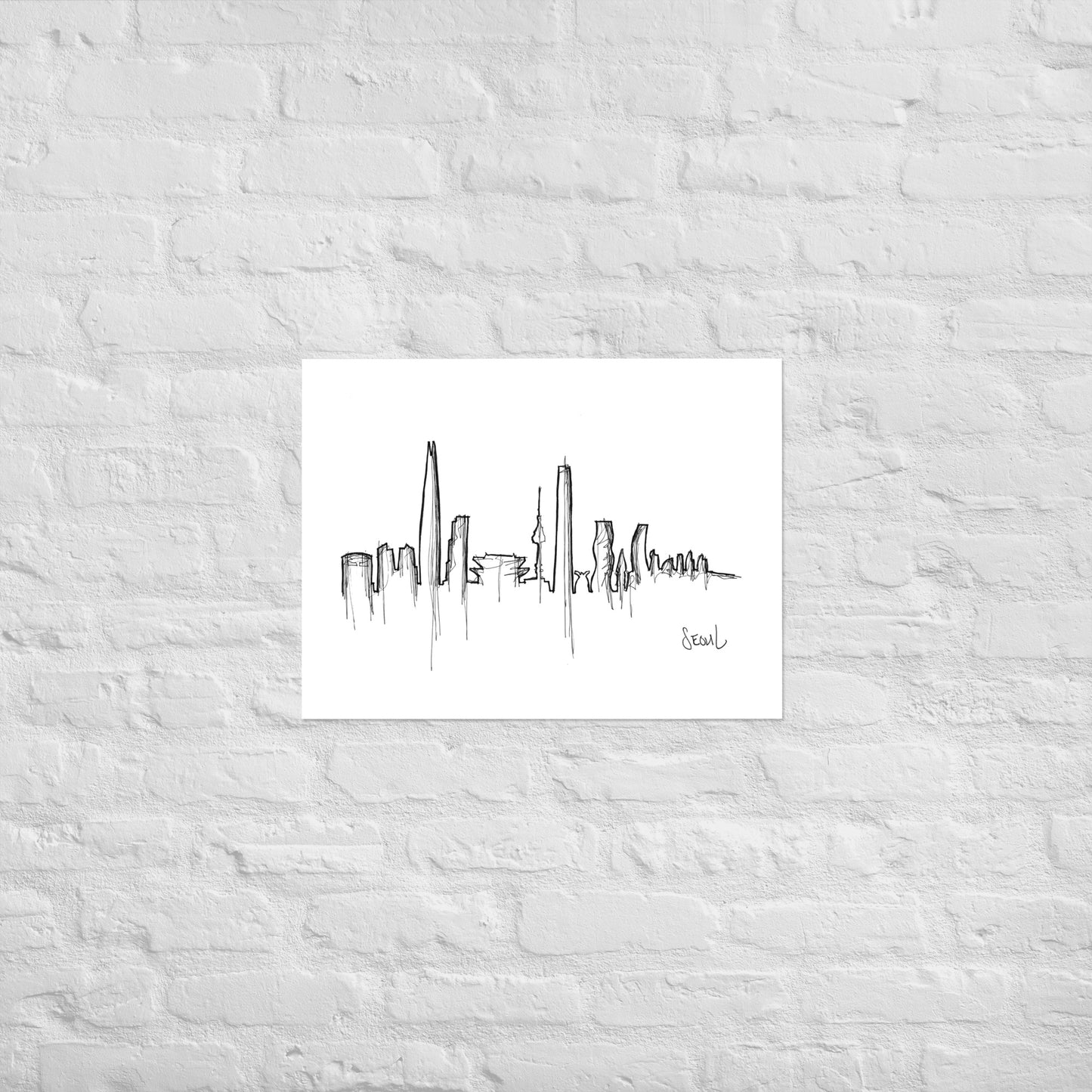 Seoul Skyline Art Print, Seoul Print, Seoul Poster, Wall Art, Original Art, Minimalist Art Travel Gift Home Decor Office Decor