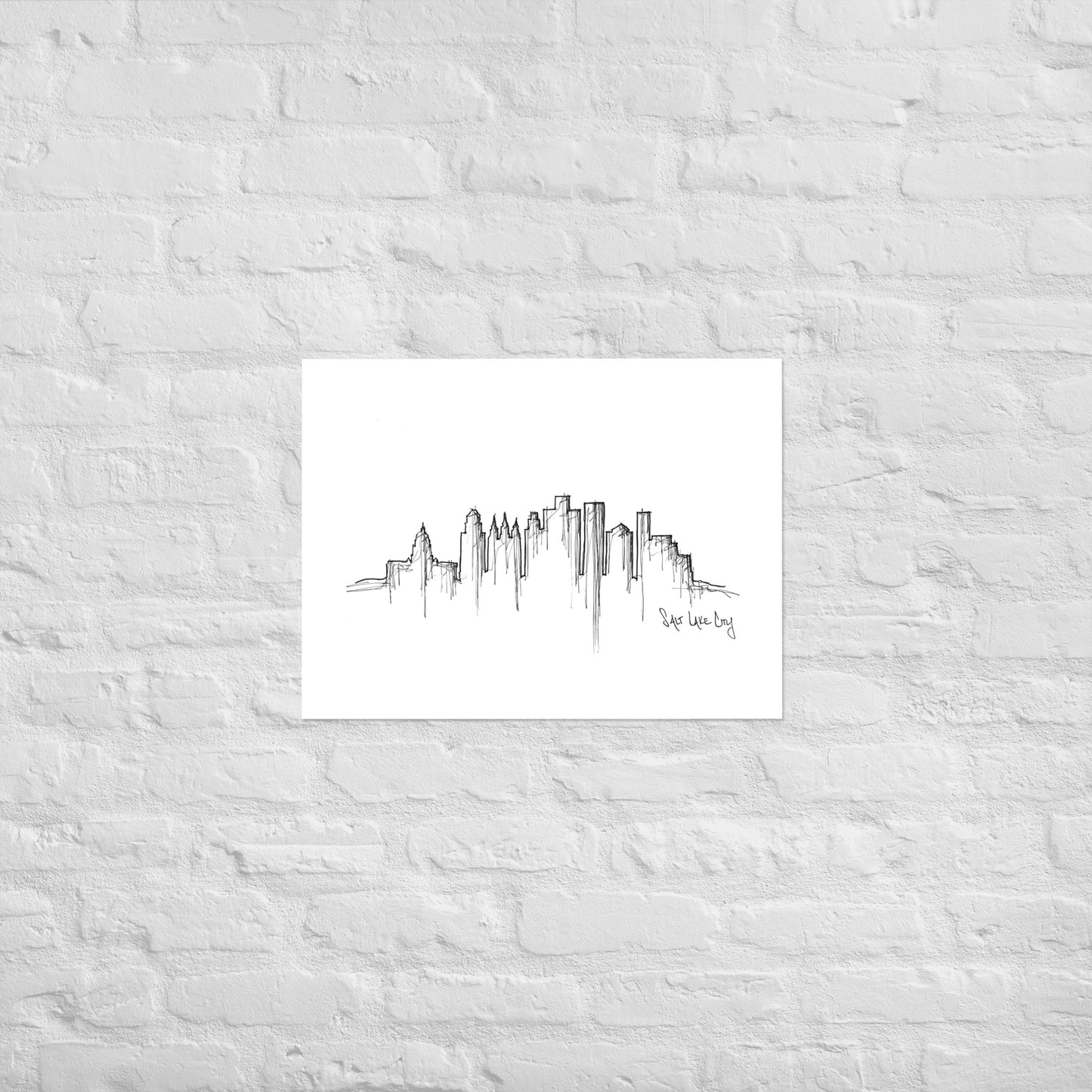 Salt Lake City Skyline Art Print, Salt Lake City Print, Salt Lake City Poster, Wall Art, Original Art, Minimalist Art Travel Gift Home Decor
