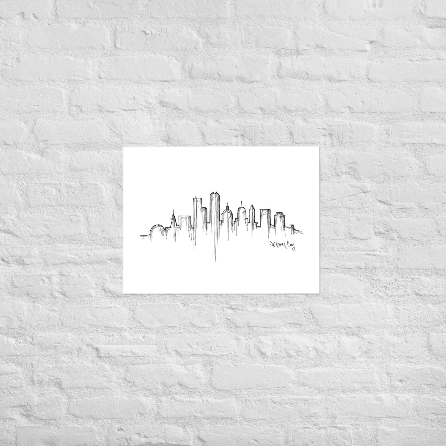 Oklahoma City Skyline Art Print, Oklahoma City Print, Oklahoma City Poster, Wall Art, Original Art Minimalist Art Travel Gift Home Decor