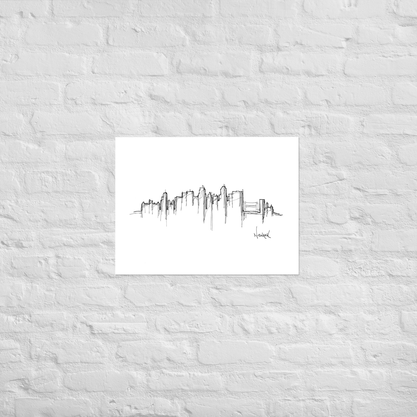 Newark New Jersey Skyline Art Print, Newark Print, Newark Poster, Wall Art, Original Art Minimalist Art Travel Gift Home Decor Office