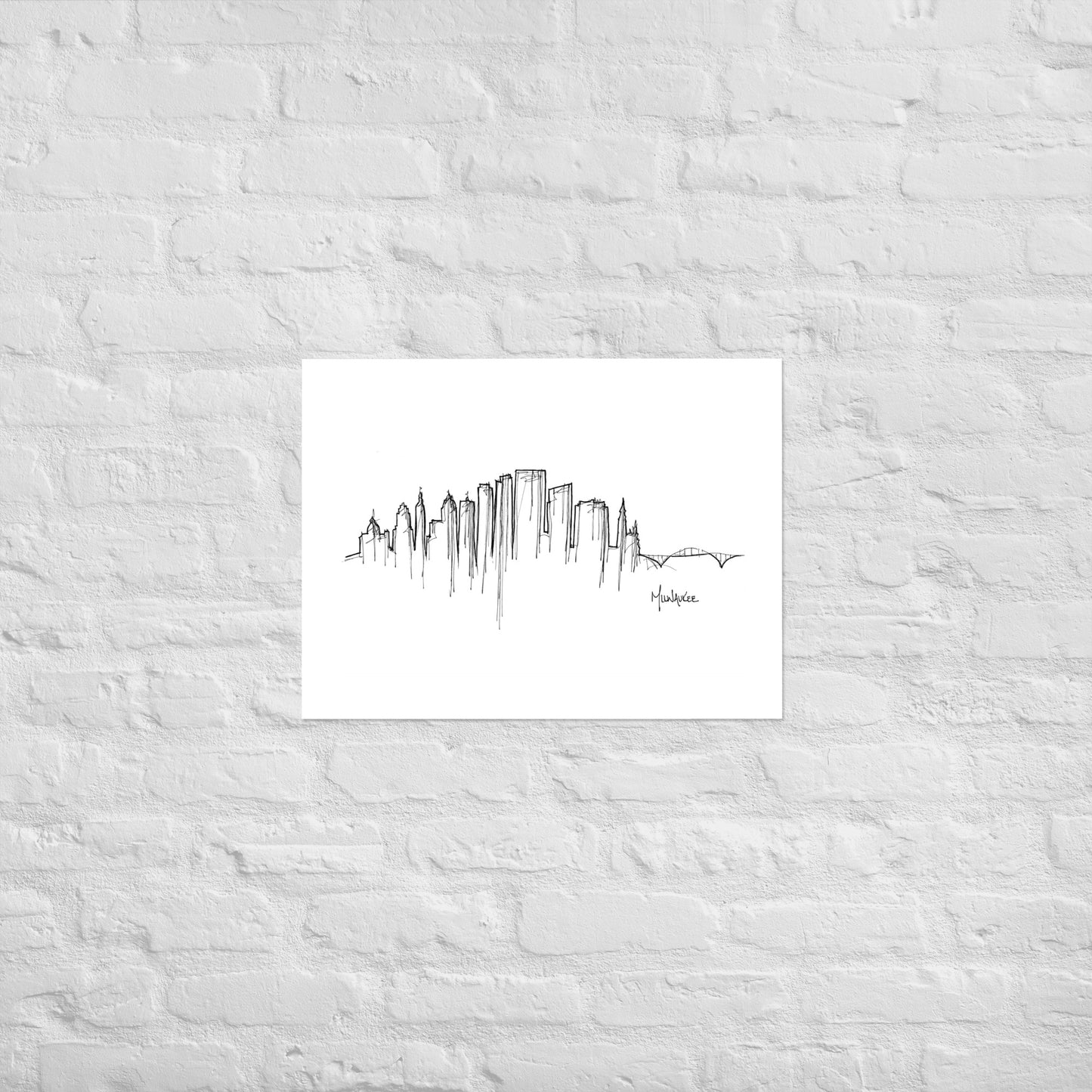 Milwaukee Skyline Art Print, Milwaukee Print, Milwaukee Poster, Wall Art, Original Art Minimalist Art Travel Gift Home Decor Office