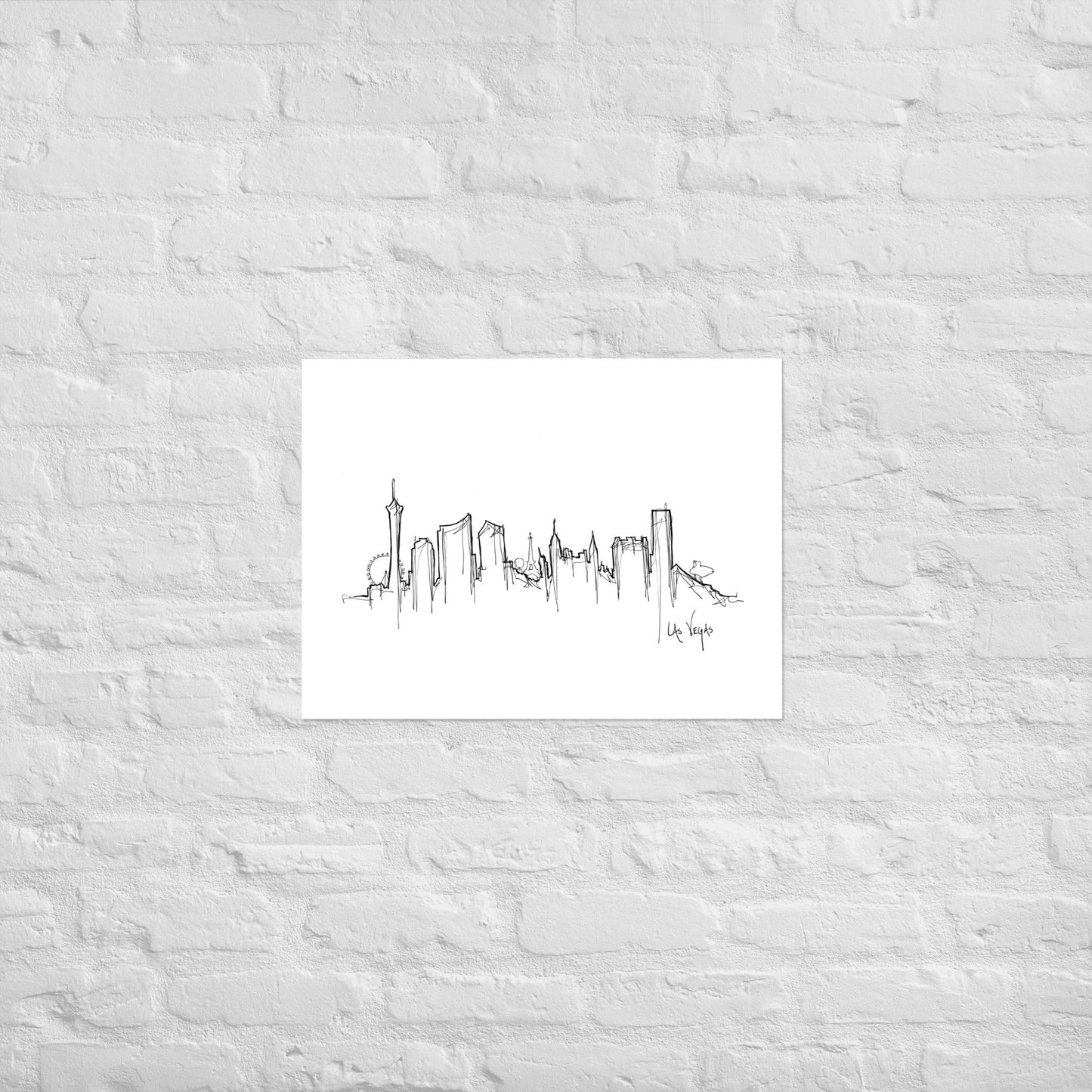 Las Vegas Skyline Art Print, Las Vegas Print, Las Vegas Poster, Wall Art, Original Art Minimalist Art Travel Gift Home Decor Office