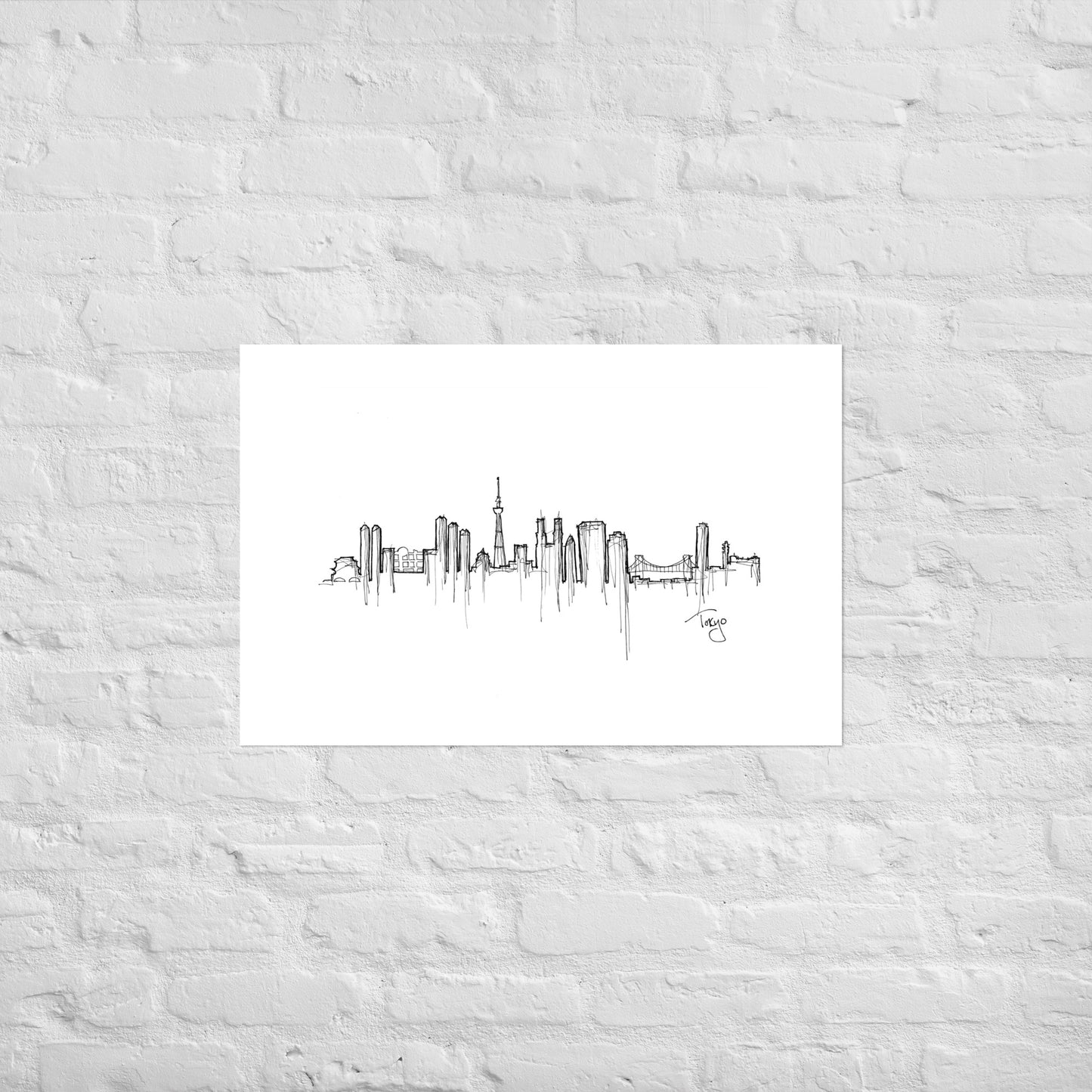 Tokyo Skyline Art Print, Tokyo Print, Tokyo Poster, Wall Art, Original Art, Minimalist Art, Travel Gift, Home Decor, Office Decor