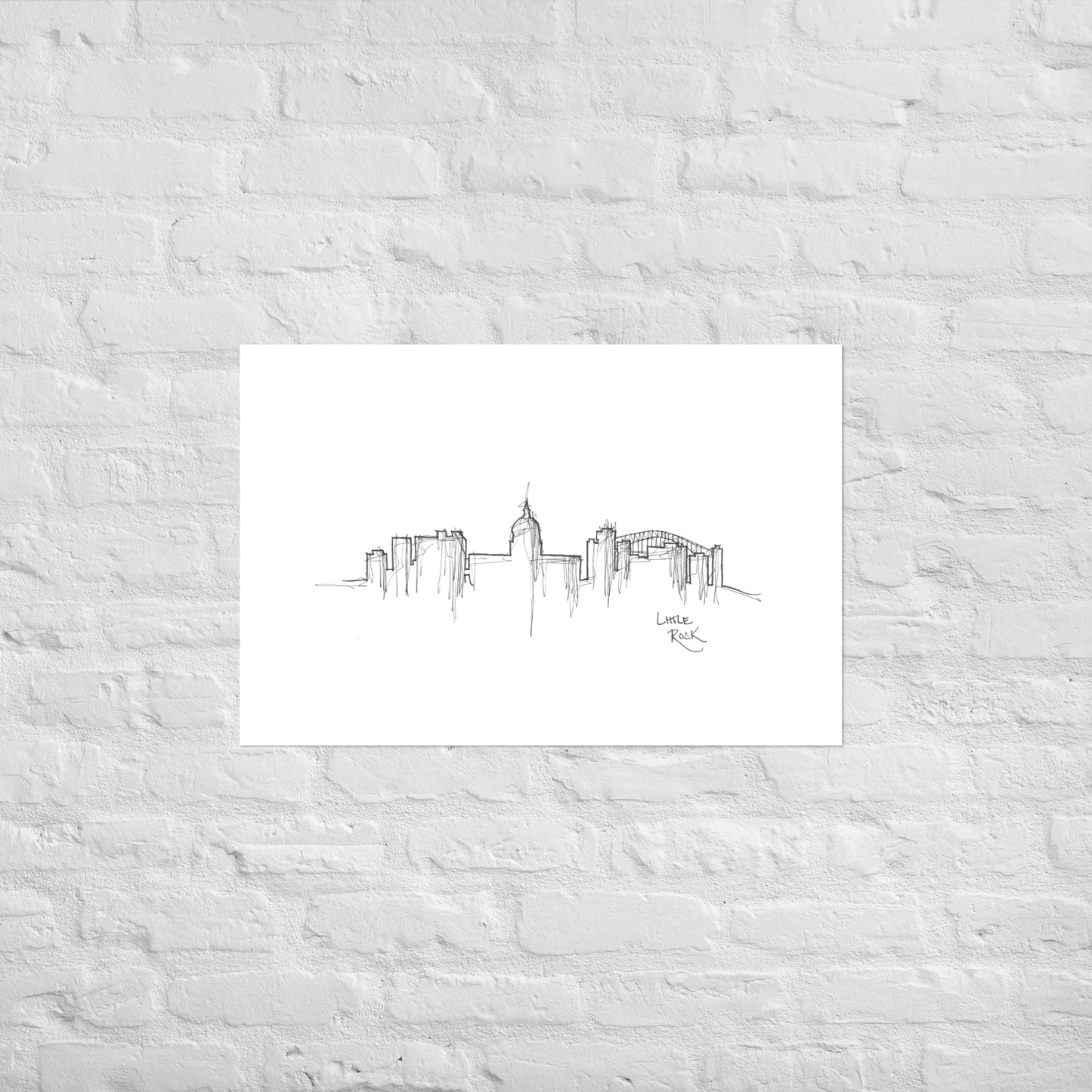 Little Rock Skyline Art Print, Little Rock Print, Little Rock Poster, Wall Art, Original Art Minimalist Art Travel Gift Home Decor Office