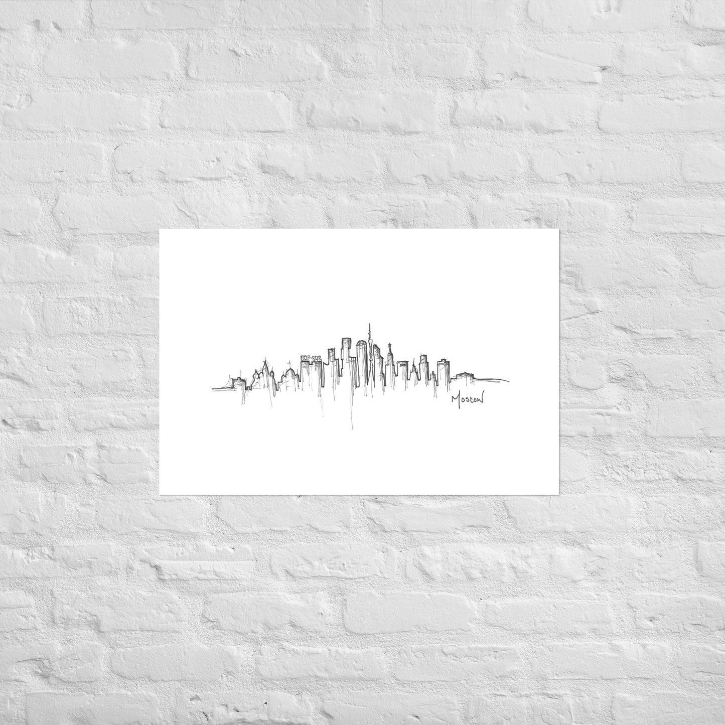 Moscow Skyline Art Print, Moscow Print, Moscow Poster, Wall Art, Original Art, Minimalist Art, Travel Gift, Home Decor, Office Decor