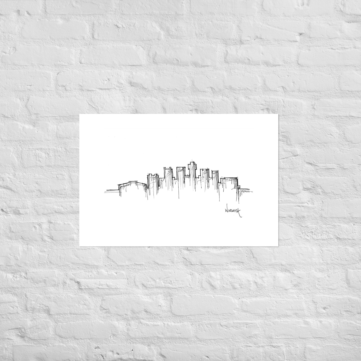 Wichita Skyline Art Print, Wichita Print, Wichita Poster, Wall Art, Original Art, Minimalist Art, Travel Gift, Home Decor, Office Decor