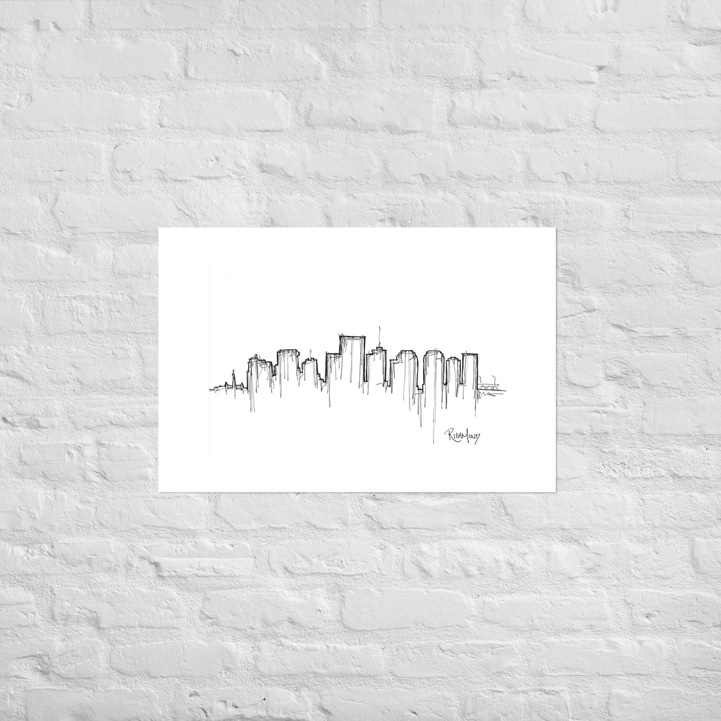 Richmond Skyline Art Print, Richmond Print, Richmond Poster, Wall Art, Original Art, Minimalist Art, Travel Gift, Home Decor, Office