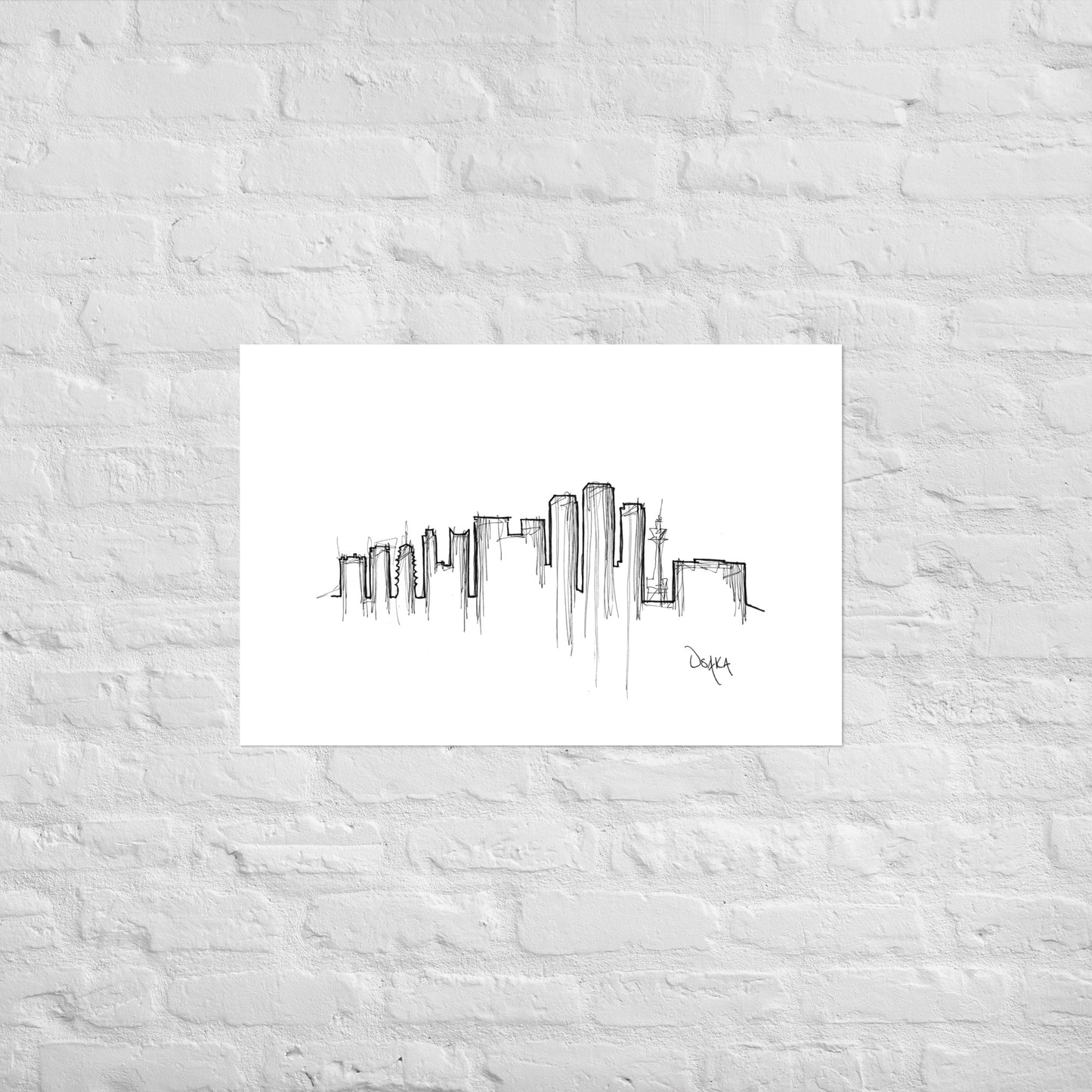 Osaka Skyline Art Print, Osaka Print, Osaka Poster, Wall Art, Original Art, Minimalist Art, Travel Gift, Home Decor, Office Decor