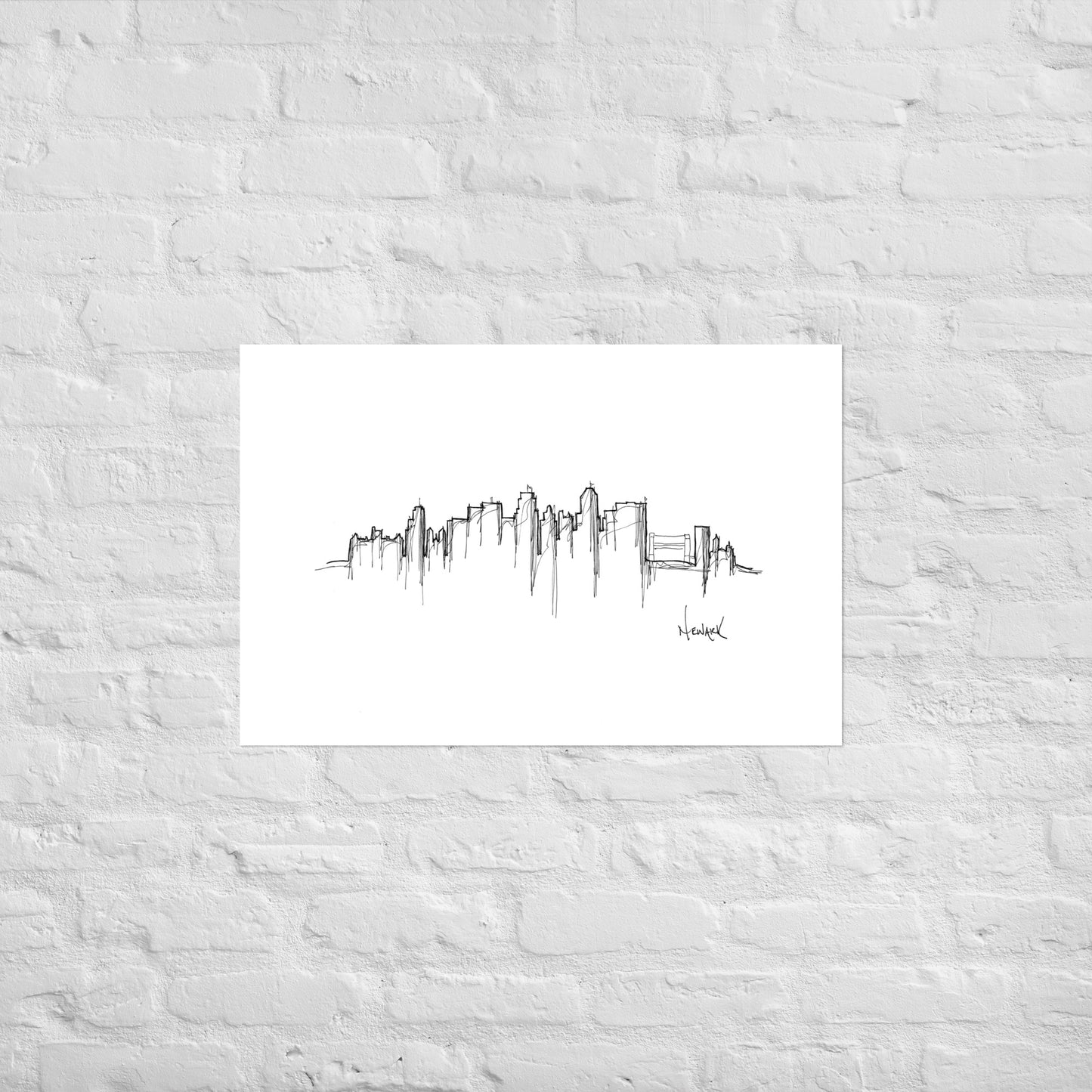 Newark New Jersey Skyline Art Print, Newark Print, Newark Poster, Wall Art, Original Art Minimalist Art Travel Gift Home Decor Office