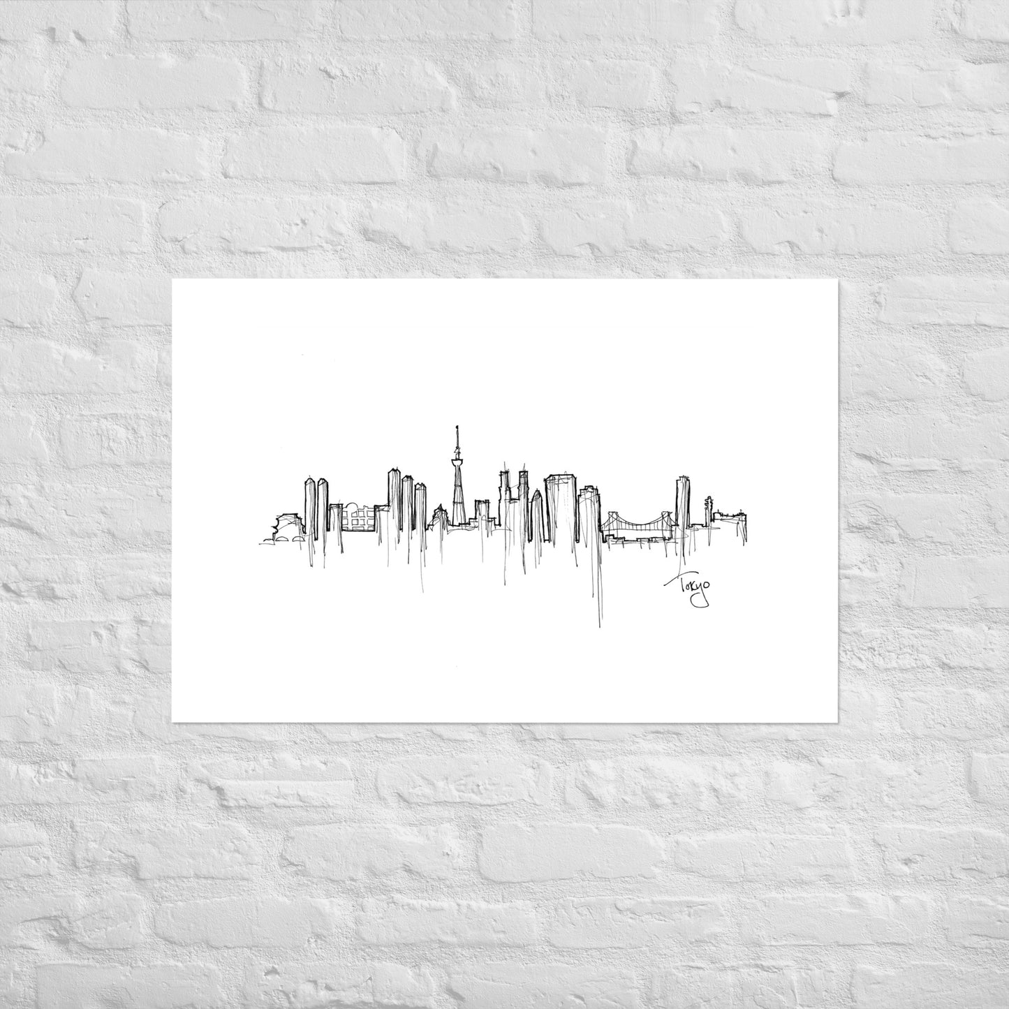 Tokyo Skyline Art Print, Tokyo Print, Tokyo Poster, Wall Art, Original Art, Minimalist Art, Travel Gift, Home Decor, Office Decor