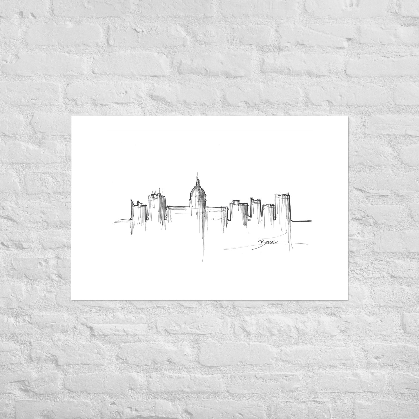 Boise Skyline Art Print, Boise Print, Boise Poster, Wall Art, Original Art Minimalist Art Travel Gift Home Decor Office Decor