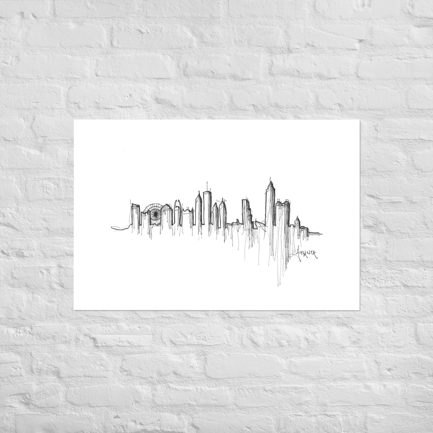 Atlanta Skyline Art Print, Atlanta Print, Atlanta Poster, Wall Art, Original Art Minimalist
