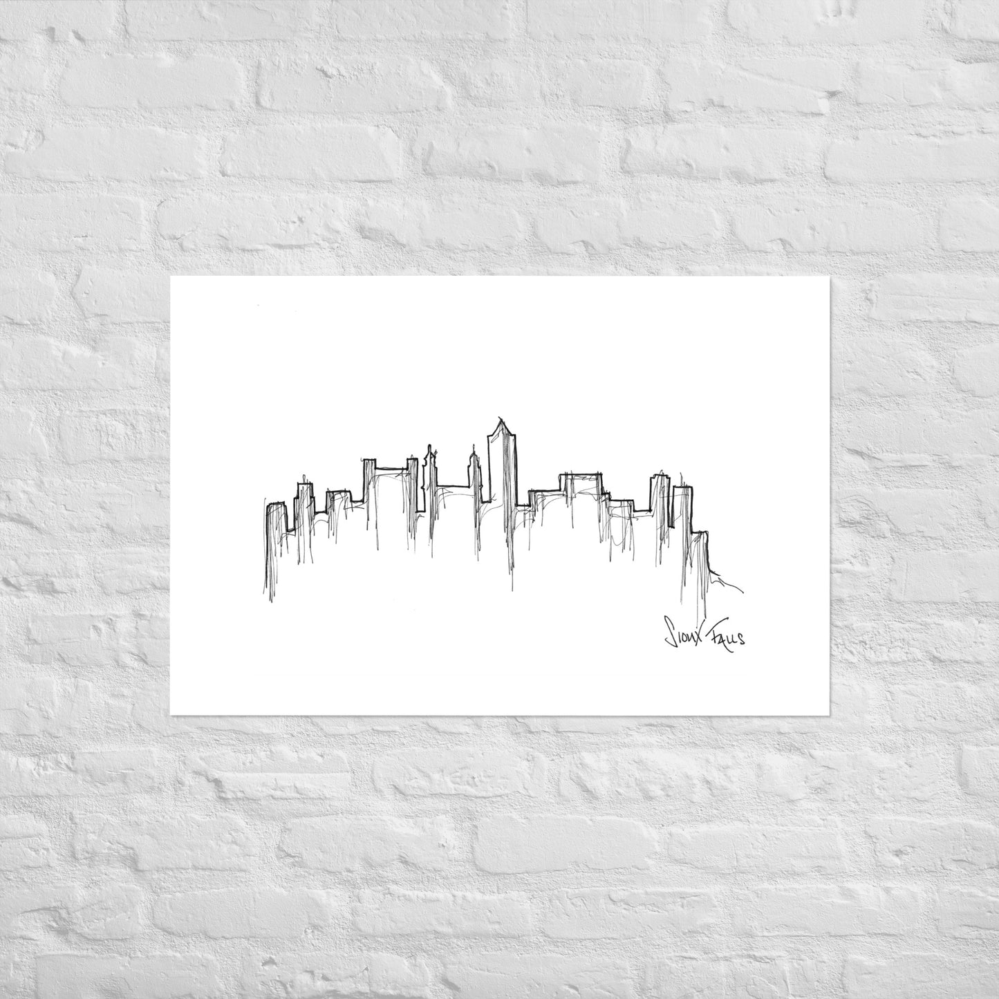 Sioux Falls Skyline Art Print, Sioux Falls Print, Sioux Falls Poster, Wall Art, Original Art, Minimalist Art Travel Gift Home Decor Office