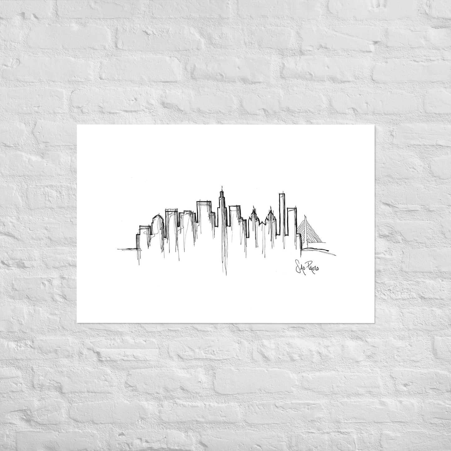 Sao Paulo Skyline Art Print, Sao Paulo Print, Sao Paulo Poster, Wall Art, Original Art, Minimalist Art Travel Gift Home Decor Office Decor