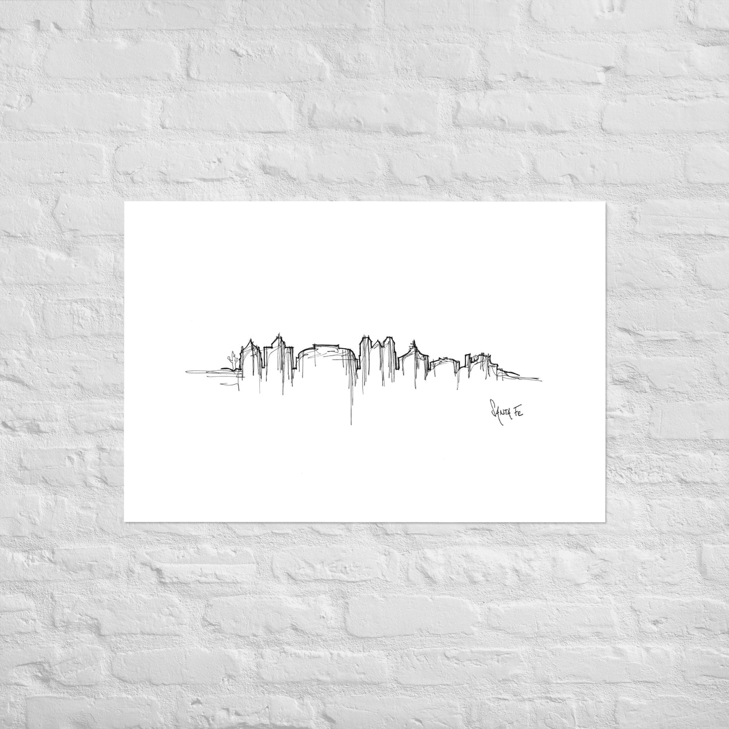 Santa Fe Skyline Art Print, Santa Fe Print, Santa Fe Poster, Wall Art, Original Art, Minimalist Art Travel Gift Home Decor Office Decor