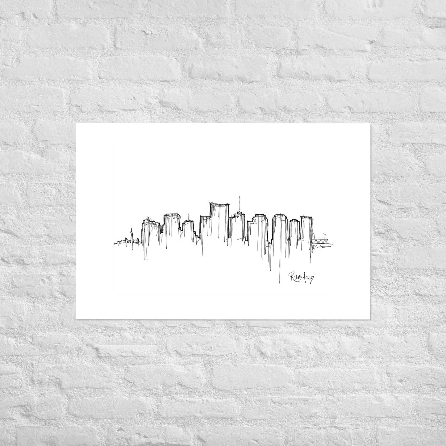Richmond Skyline Art Print, Richmond Print, Richmond Poster, Wall Art, Original Art, Minimalist Art, Travel Gift, Home Decor, Office