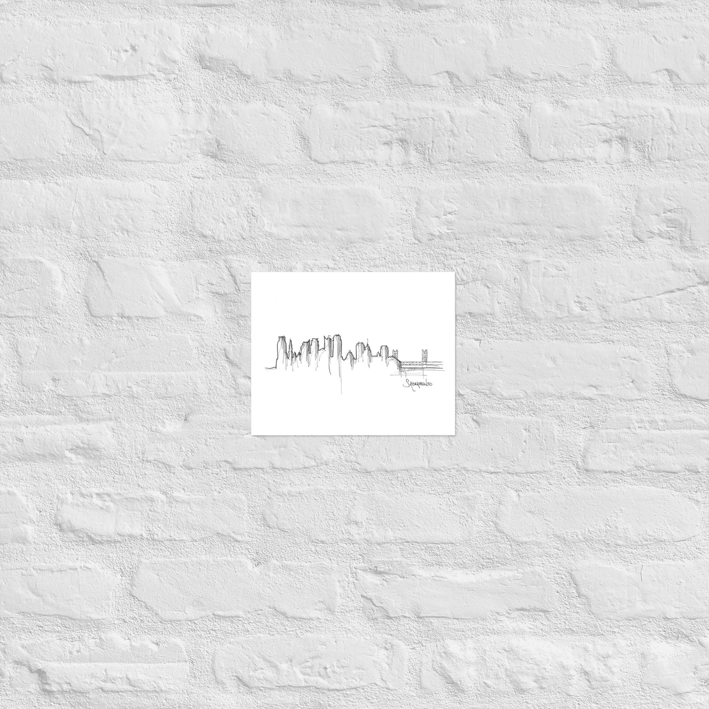 Sacramento Skyline Art Print, Sacramento Print, Sacramento Poster, Wall Art, Original Art Minimalist Art Travel Gift Home Decor Office