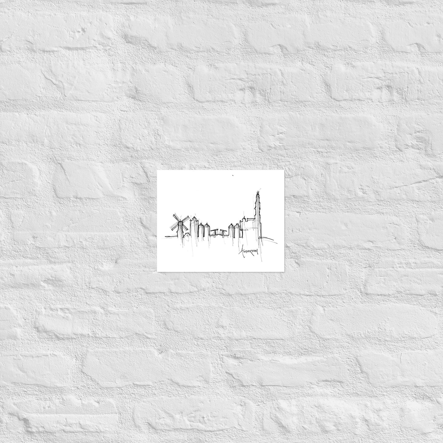 Amsterdam Skyline Art Print, Amsterdam Print, Amsterdam Poster, Wall Art, Original Art, Minimalist Art, Office Decor Travel Gift, Home Decor