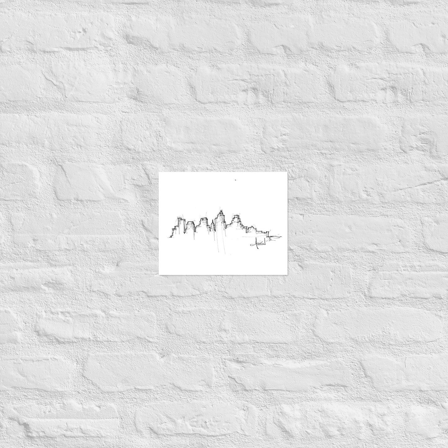 Austin TX Skyline Art Print, Austin Print, Austin Poster, Wall Art, Original Art, Minimalist Art, Office Decor, Travel Gift, Home Decor