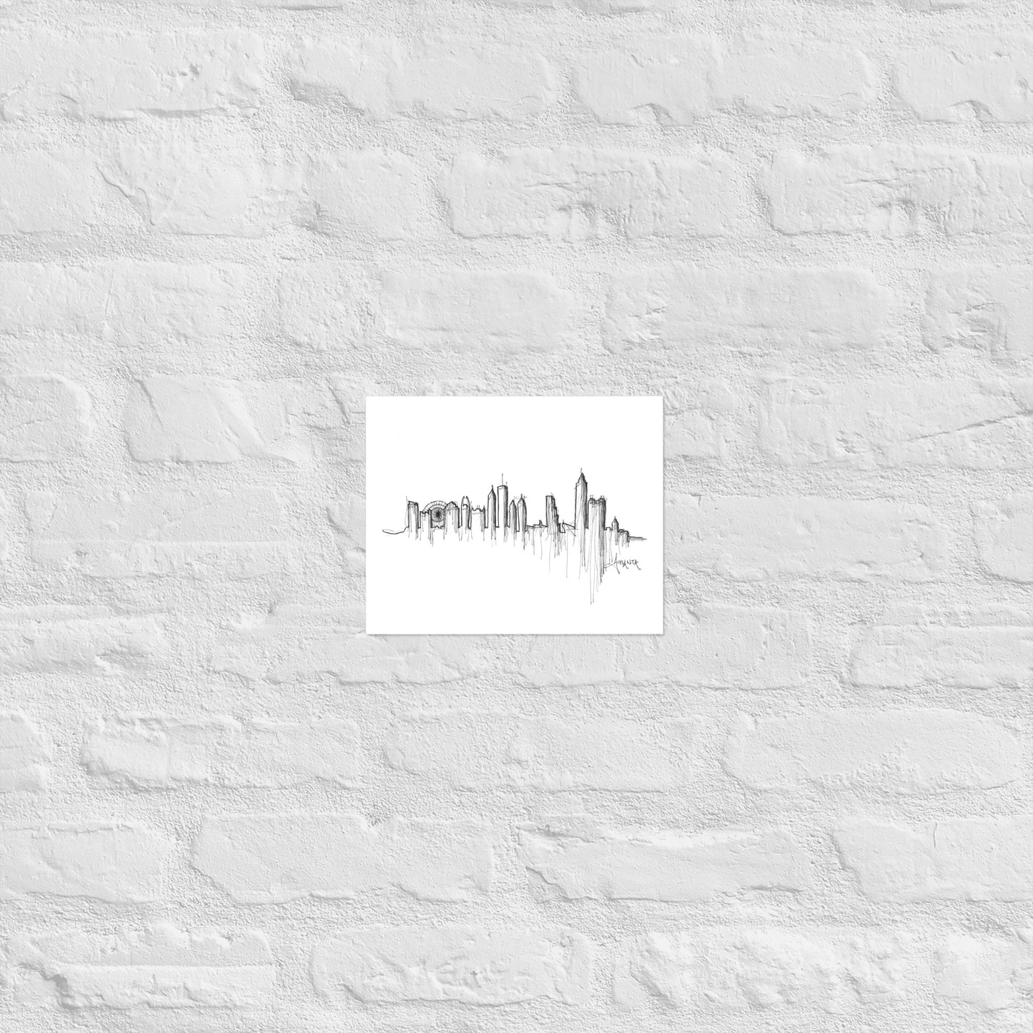 Atlanta Skyline Art Print, Atlanta Print, Atlanta Poster, Wall Art, Original Art Minimalist