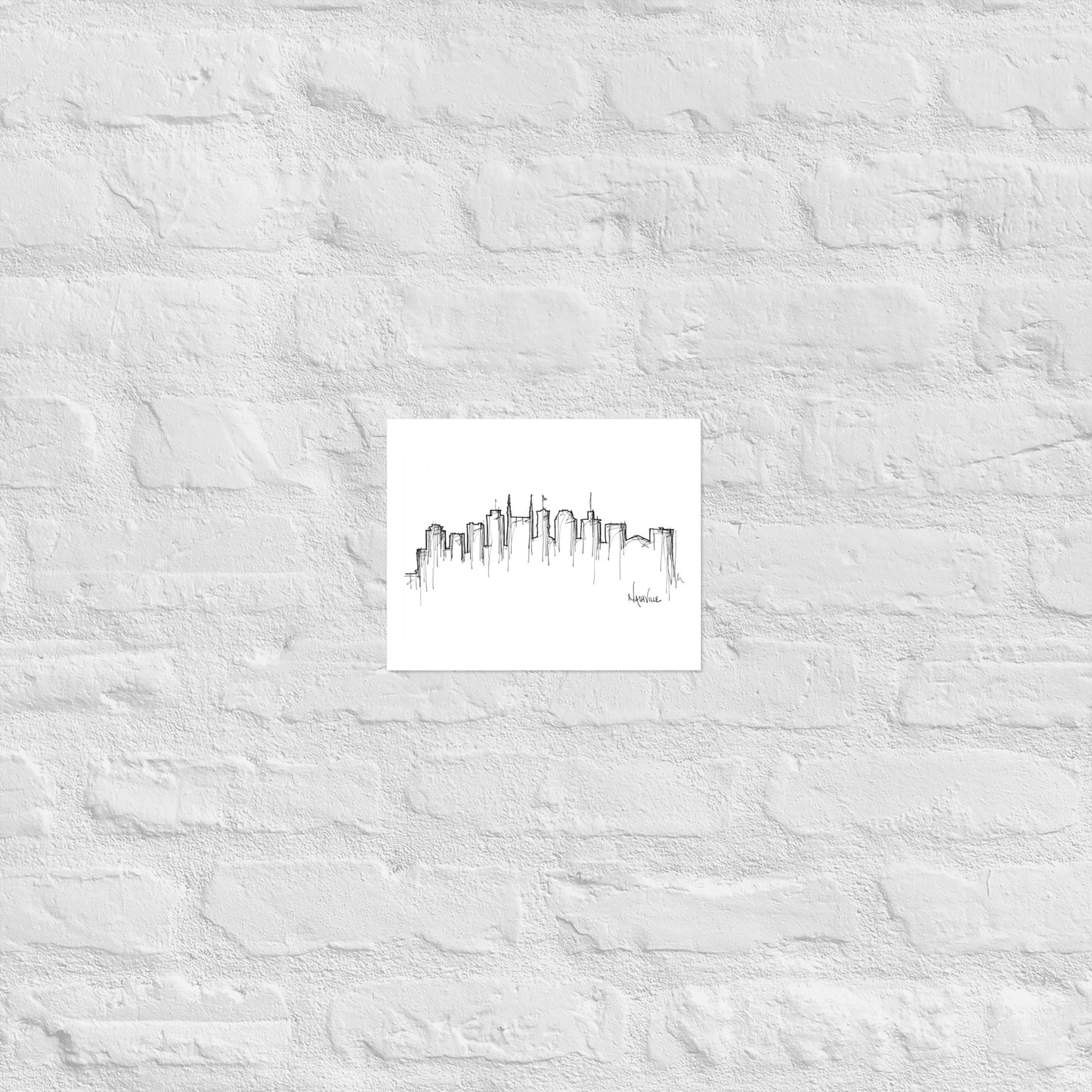 Nashville Skyline Art Print, Nashville Print, Nashville Poster, Wall Art, Original Art Minimalist Art Travel Gift Home Decor Office Decor