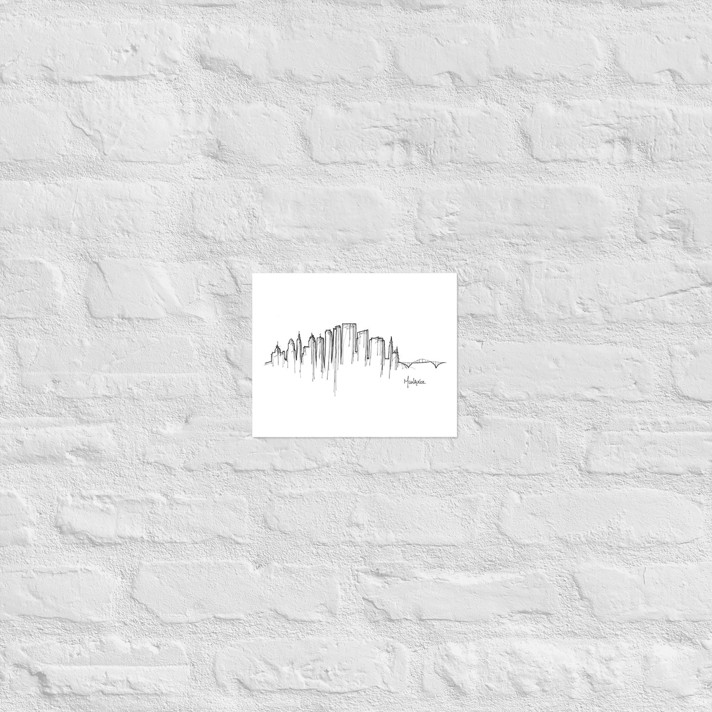 Milwaukee Skyline Art Print, Milwaukee Print, Milwaukee Poster, Wall Art, Original Art Minimalist Art Travel Gift Home Decor Office