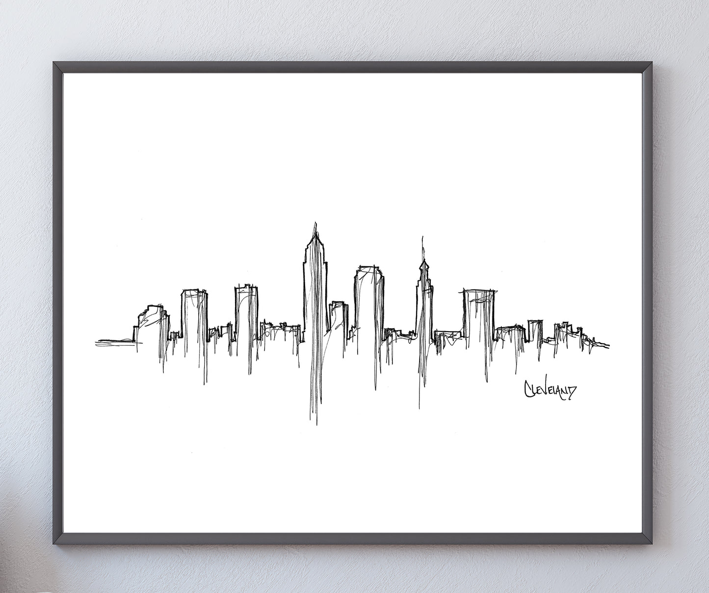 Cleveland Skyline Art Print, Cleveland Print, Cleveland Poster, Wall Art, Original Art Minimalist Art Travel Gift Home Decor Office