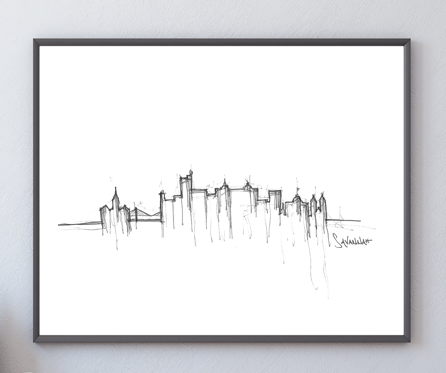 Savannah Skyline Art Print, Savannah Print, Savannah Poster, Wall Art, Original Art, Minimalist Art, Office Decor, Travel Gift, Home Decor