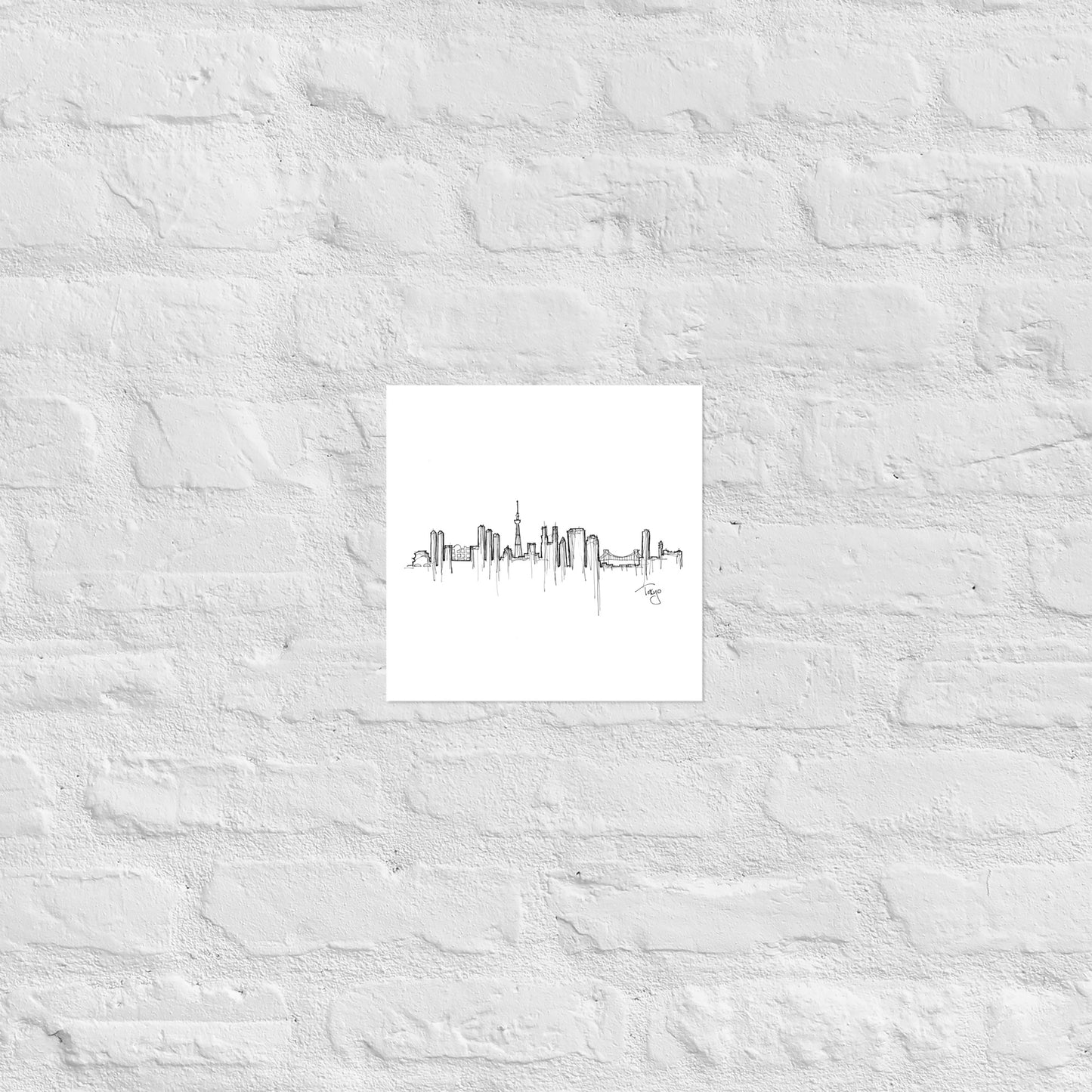 Tokyo Skyline Art Print, Tokyo Print, Tokyo Poster, Wall Art, Original Art, Minimalist Art, Travel Gift, Home Decor, Office Decor