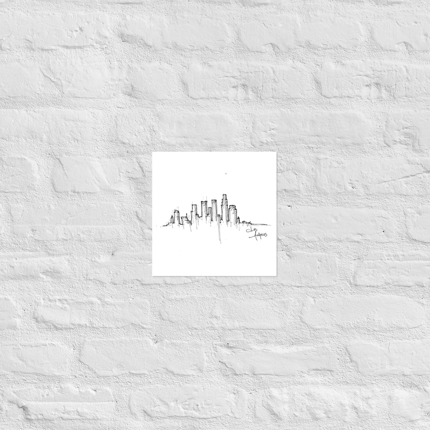 Los Angeles Skyline Art Print, Los Angeles Print, Los Angeles Poster, Wall Art, Original Art, Minimalist Office Decor Travel Gift Home Decor