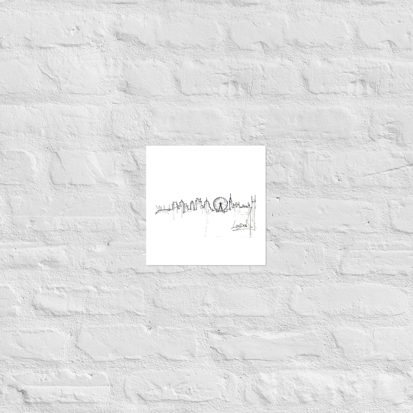 London Skyline Canvas Art Print, London Print, London Poster, Wall Art, Original Art, Minimalist, Office Decor, Travel Gift, Home Decor