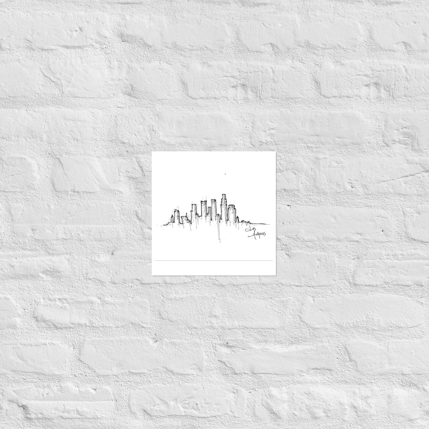 Los Angeles Skyline Art Print, Los Angeles Print, Los Angeles Poster, Wall Art, Original Art, Minimalist Office Decor Travel Gift Home Decor