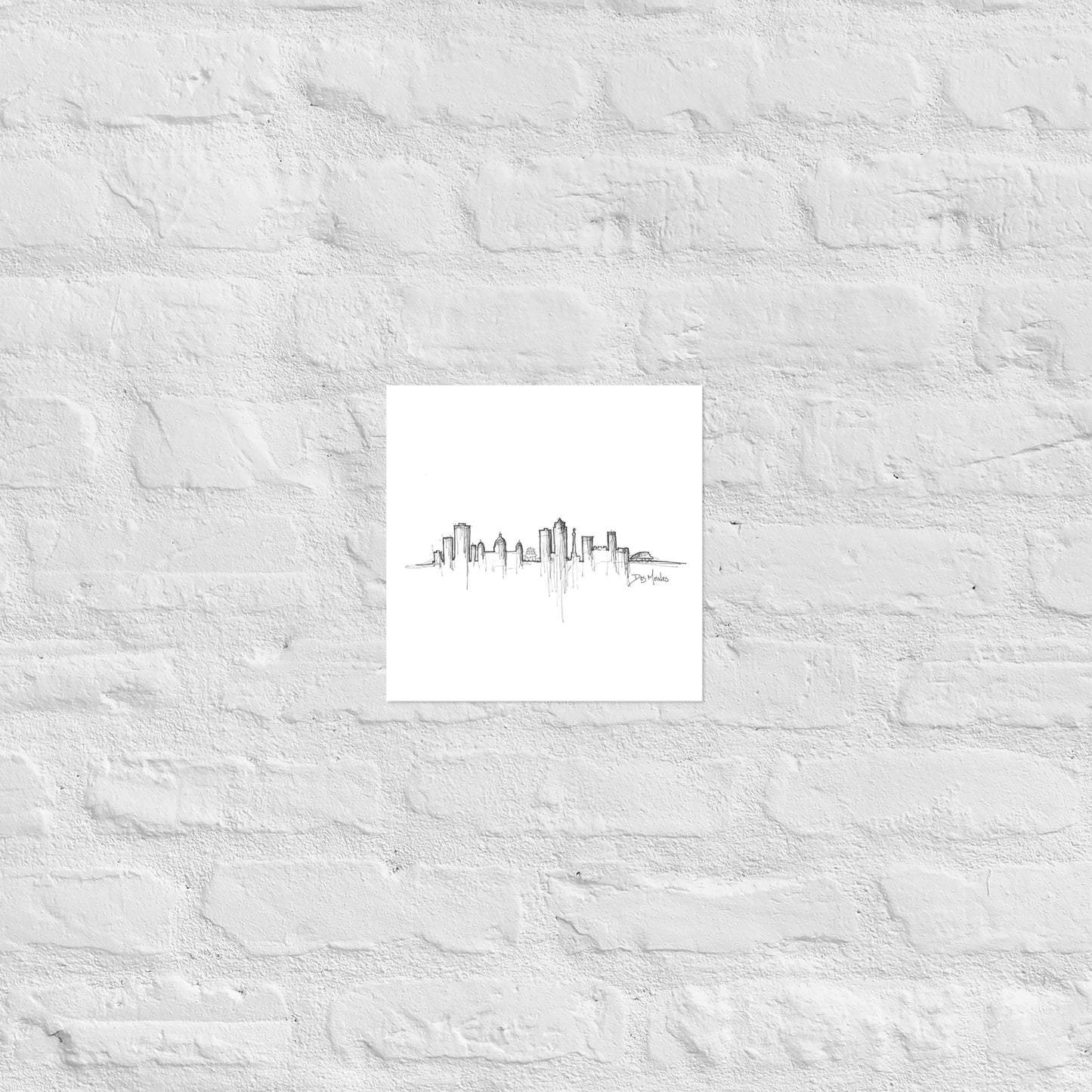 Des Moines Skyline Art Print, Des Moines Print, Des Moines Poster, Wall Art, Original Art Minimalist Art Travel Gift Home Decor Office Decor