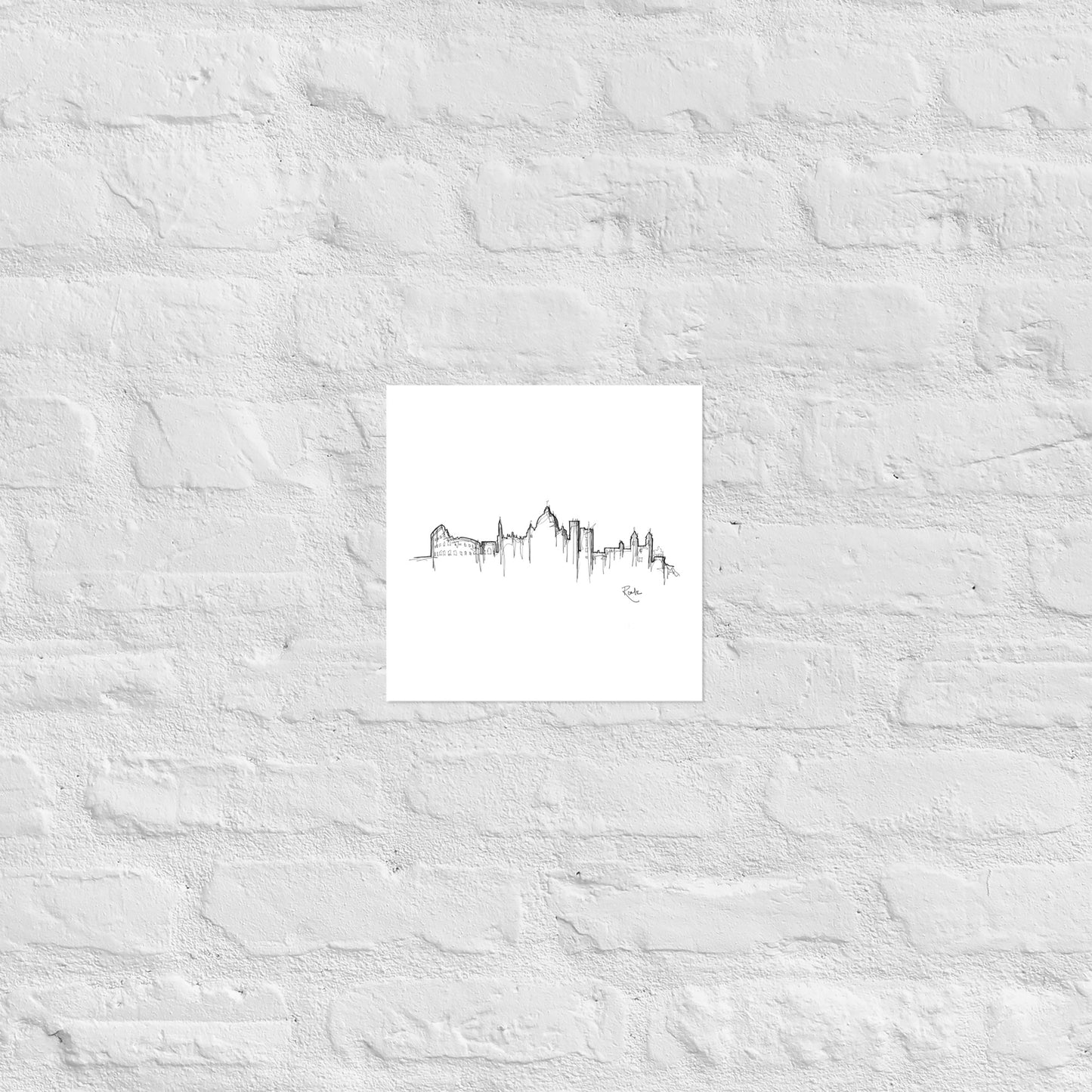 Rome Skyline Art Print, Rome Print, Rome Poster, Wall Art, Original Art, Minimalist Art, Travel Gift, Home Decor, Office Decor