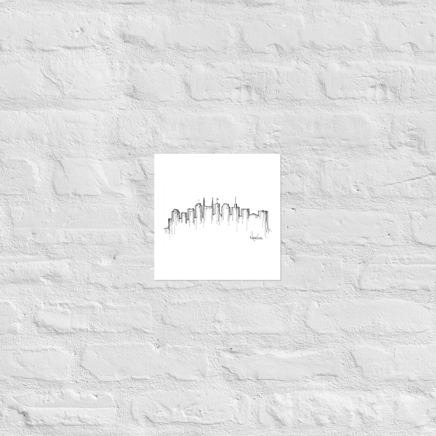 Nashville Skyline Art Print, Nashville Print, Nashville Poster, Wall Art, Original Art Minimalist Art Travel Gift Home Decor Office Decor