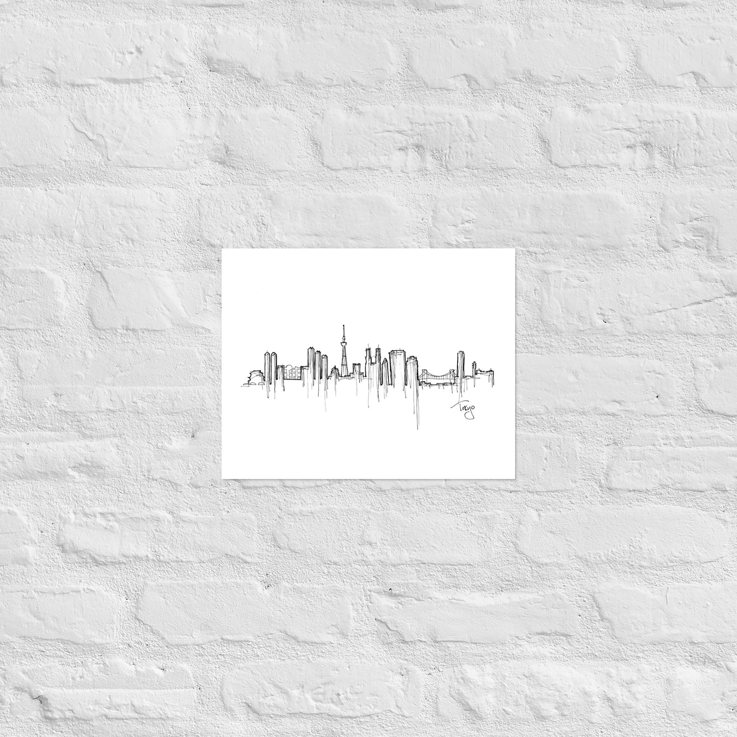 Tokyo Skyline Art Print, Tokyo Print, Tokyo Poster, Wall Art, Original Art, Minimalist Art, Travel Gift, Home Decor, Office Decor